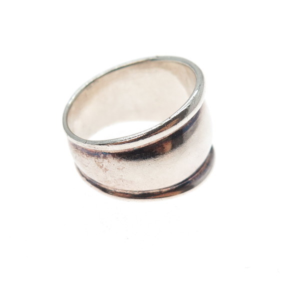 SIDNEY EVAN 925 Sterling Silver Vintage Modernist Oxidized Ring Size 7 - Picture 6 of 8